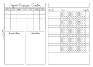 Open image in slideshow, Project Planning Printable with script lettering headers
