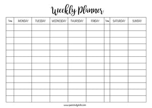 Open image in slideshow, Weekly Planning Printable with brush lettering
